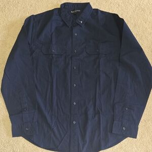 Navy Blue Button-Up Shirt